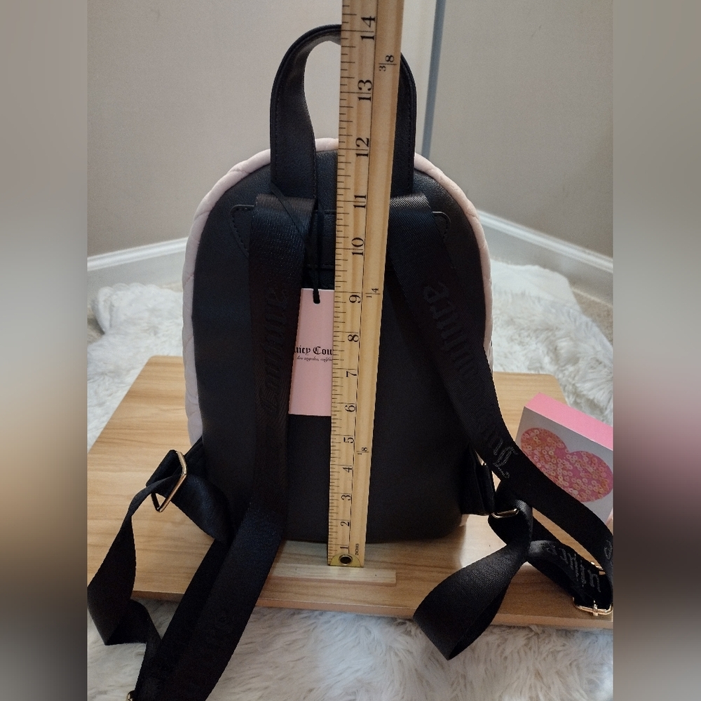 Juicy Couture 🩷 ✨ Pink Clay/Chocolate Royal Moment Medium Backpack Purse 🆕 - Picture 6 of 13